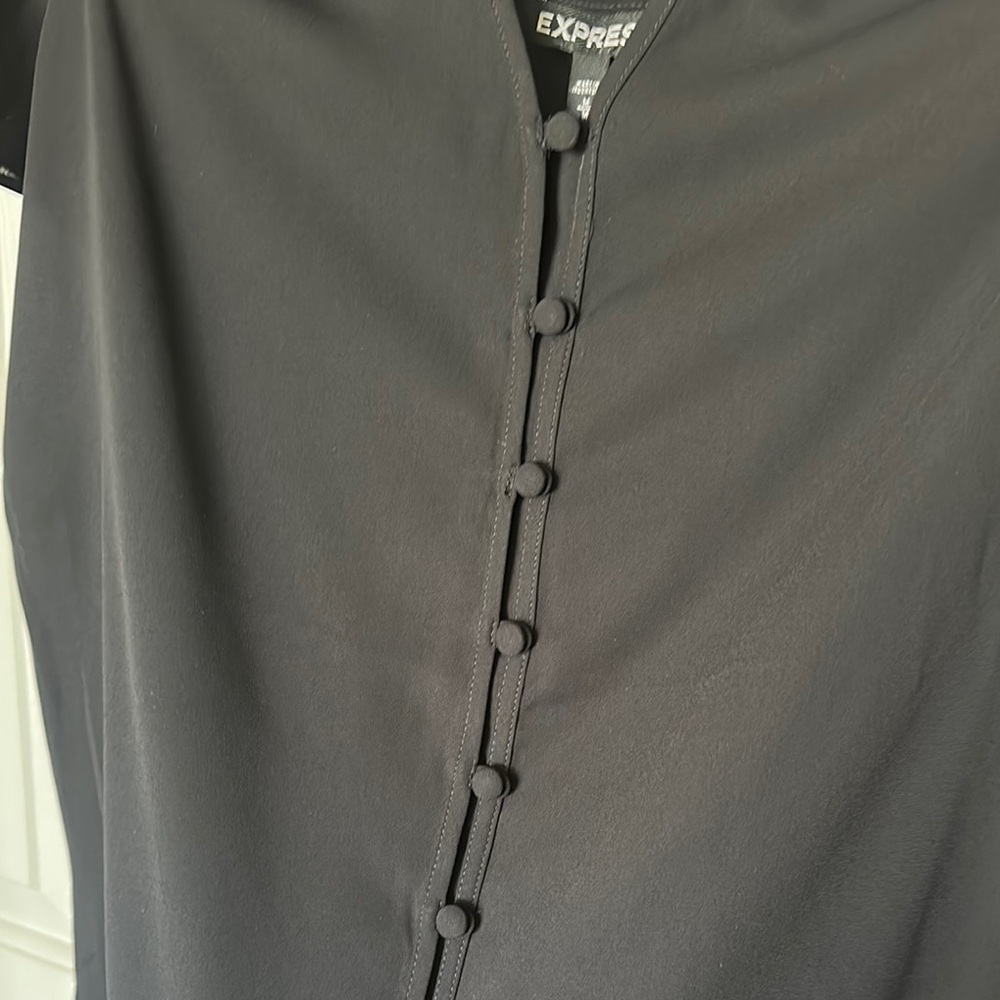 Express Black Backless Buttoned Blouse - image 4